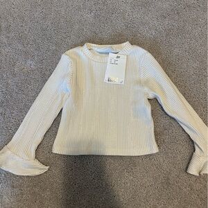 H&M Cream Ribbed Kids Top